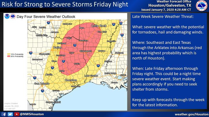Risk for Strong to Severe Storms Friday Night